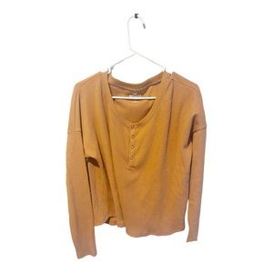 Hollister Waffle Knit Henley Long-Sleeve Tee